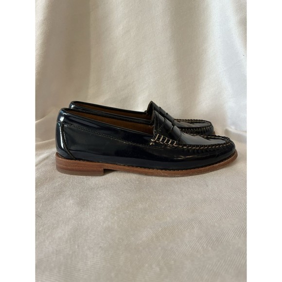 Weejuns G.H. Bass & Co.  Navy Blue Patent Leather Slip Of Flat Loafer Women’s‎ 6 - Picture 3 of 11